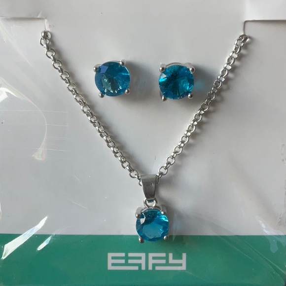 🐚  EFFY AQUA BLUE NECKLACE AND EARRINGS 🐚 NWOT 🐚 - Picture 8 of 16